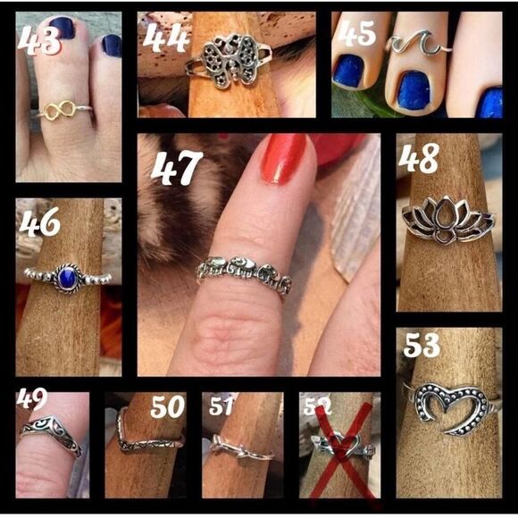 STERLING SILVER TOE RINGS 2 FOR $30.00 - Picture 6 of 10